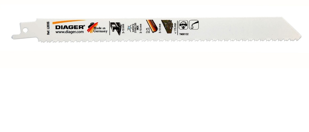 DIAGER - SCIE SABRE POUR ACIER, TOLE, CUIVRE ET BOIS CLOUTE