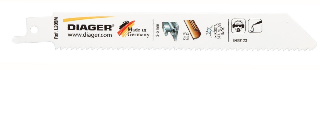 DIAGER - SCIE SABRE POUR ACIER, TOLE, CUIVRE ET INOX