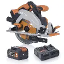 EVOLUTION POWER TOOLS - CIRKELZAAG R165CCS + ACCU + RAPID CHARGER