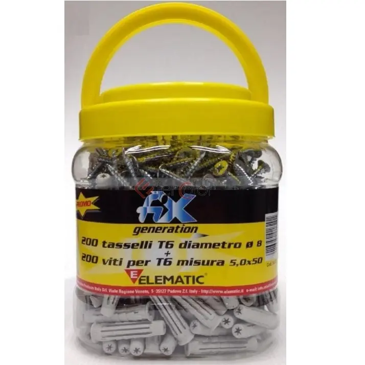 ELEMATIC-ELFIX - BAQUET T6 CHEVILLES + VIS