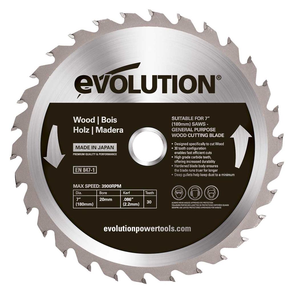 EVOLUTION POWER TOOLS - SAW BLADE WOOD 180 MM FOR CIRCULAR AND CHOP SAWS