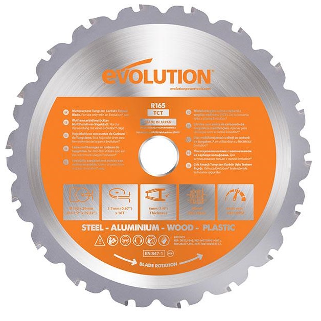 EVOLUTION POWER TOOLS - LAME RAGE SCIE CIRCULAIRE - CS