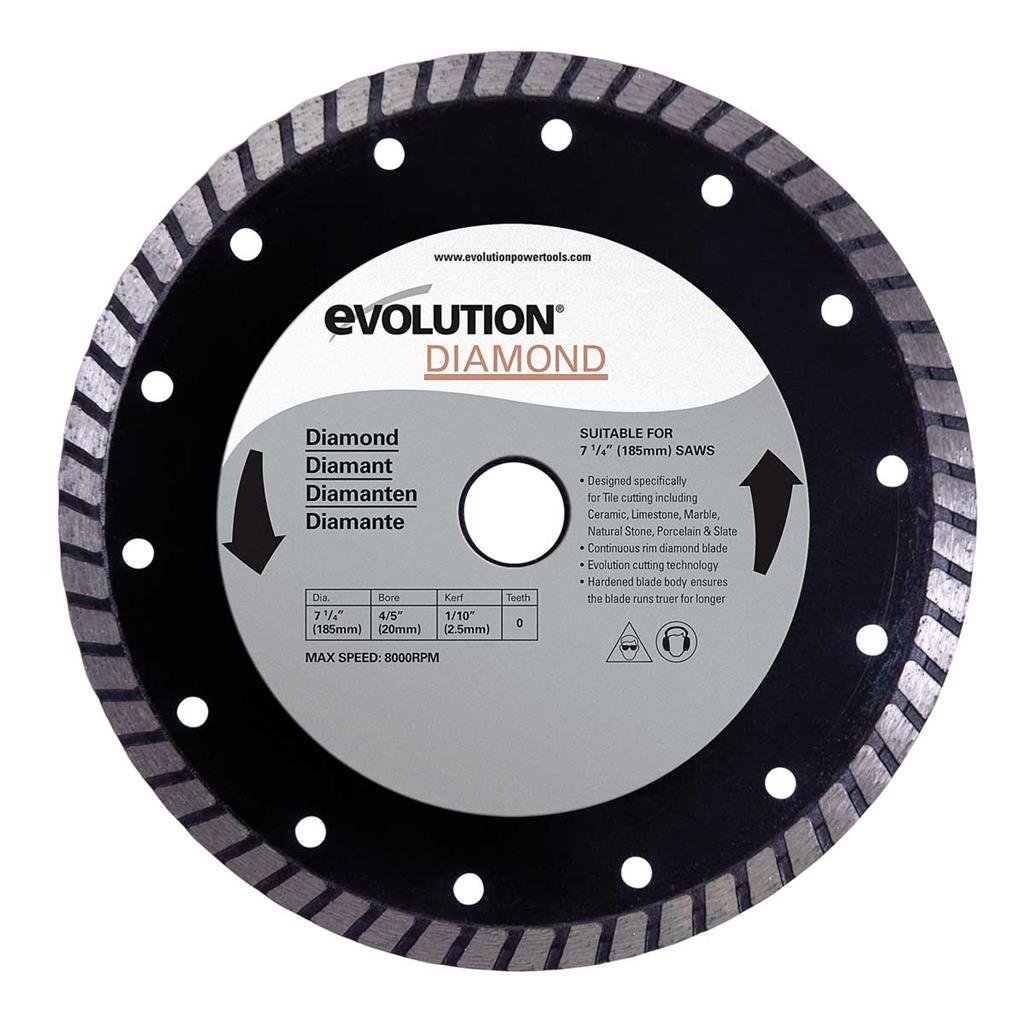 EVOLUTION POWER TOOLS - DIAMOND BLADE RAGE 185 MM FOR CIRCULAR, CHOP AND MITRE SAWS