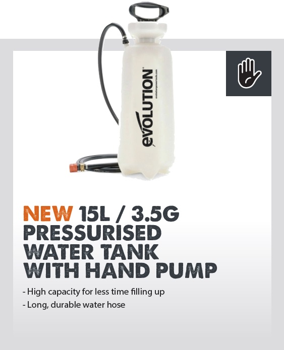 EVOLUTION POWER TOOLS - RESERVOIR EAU A PRESSION AVEC POMPE MAIN R260DCT-LI, R300DCT+, R350DCT+