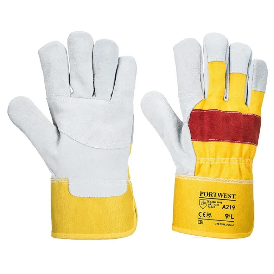 PORTWEST - KLASSIEKE RIGGER HANDSCHOEN GEEL/ROOD