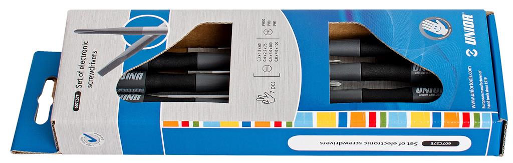 UNIOR - SET OF ELECTRONIC SCREWDRIVERS IN CARTON BOX