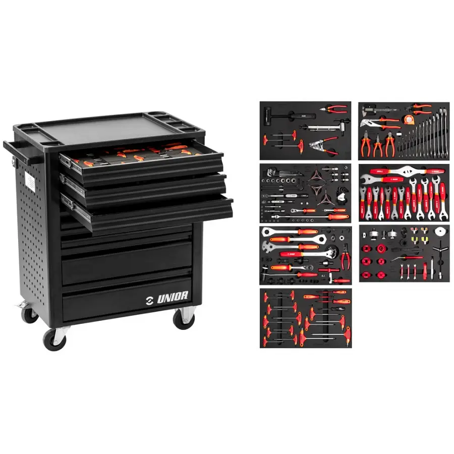 UNIOR BIKE - SET FIETSGEREEDSCHAP IN WERKWAGEN