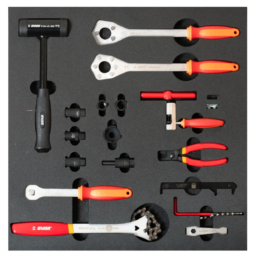 UNIOR BIKE - SET OF TOOLS IN TRAY 5 FOR 2600A AND 2600C - TORQUE TOOLS AND PLIERS