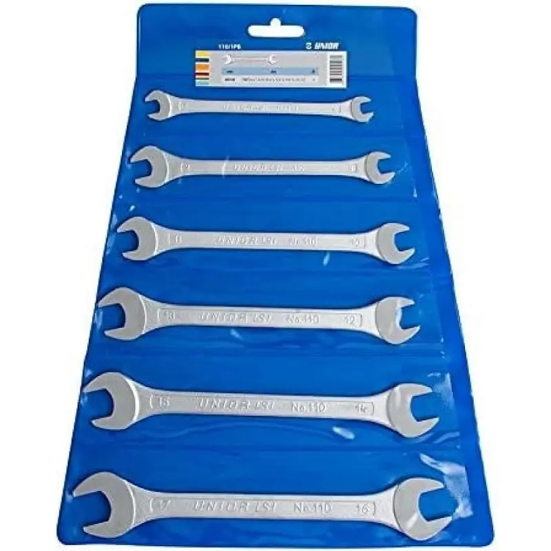 UNIOR - SET OF OPEN END WRENCHES IN PLASTIC WALLET