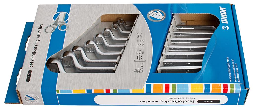 UNIOR - SET OF OFFSET RING WRENCHES IN CARTON BOX