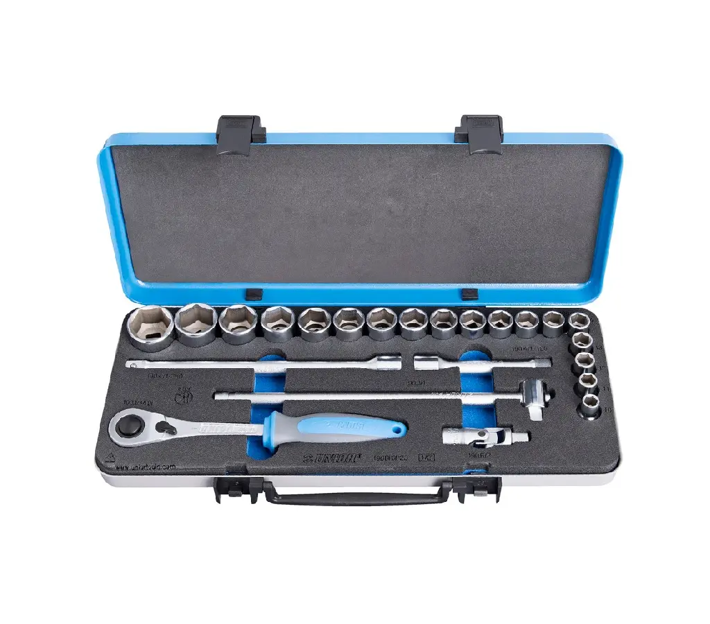 UNIOR - SOCKET SET 1/2" IN METAL BOX