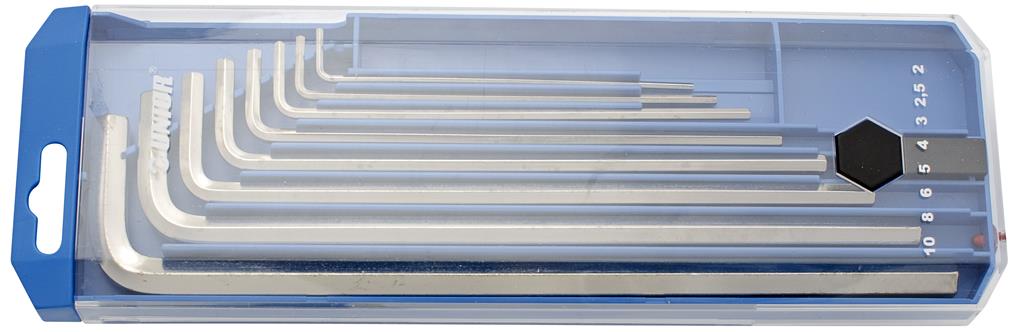 UNIOR - SET OF HEX WRENCHES, LONG TYPE IN PLASTIC BOX
