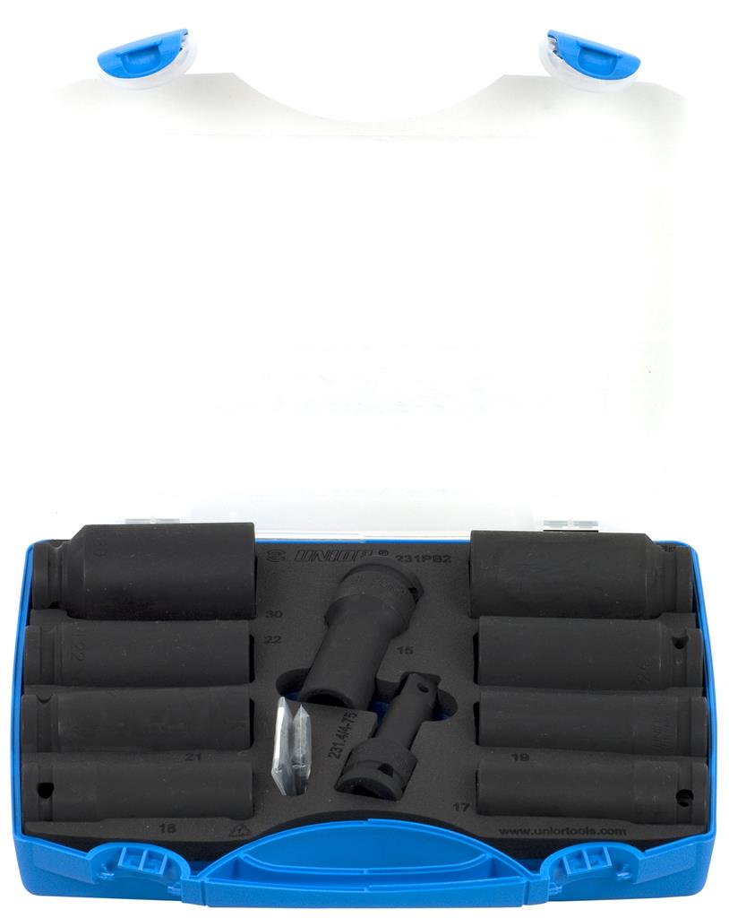 UNIOR - SET OF IMPACT SOCKETS 1/2" IN PLASTIC BOX
