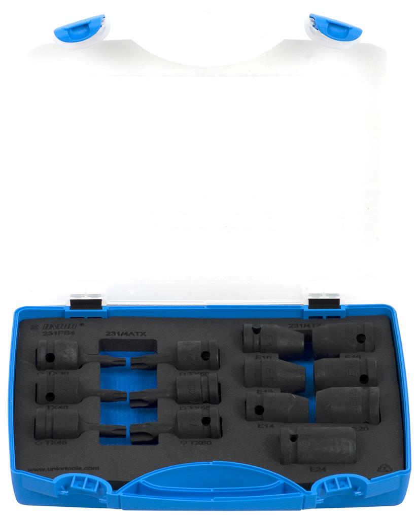 UNIOR - SET OF IMPACT SOCKETS 1/2" IN PLASTIC BOX