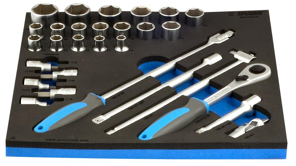 UNIOR - SET OF SOCKETS 1/2" IN SOS TOOL TRAY