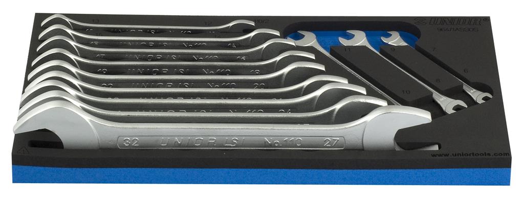 UNIOR - SET OF OPEN END WRENCHES IN SOS TOOL TRAY