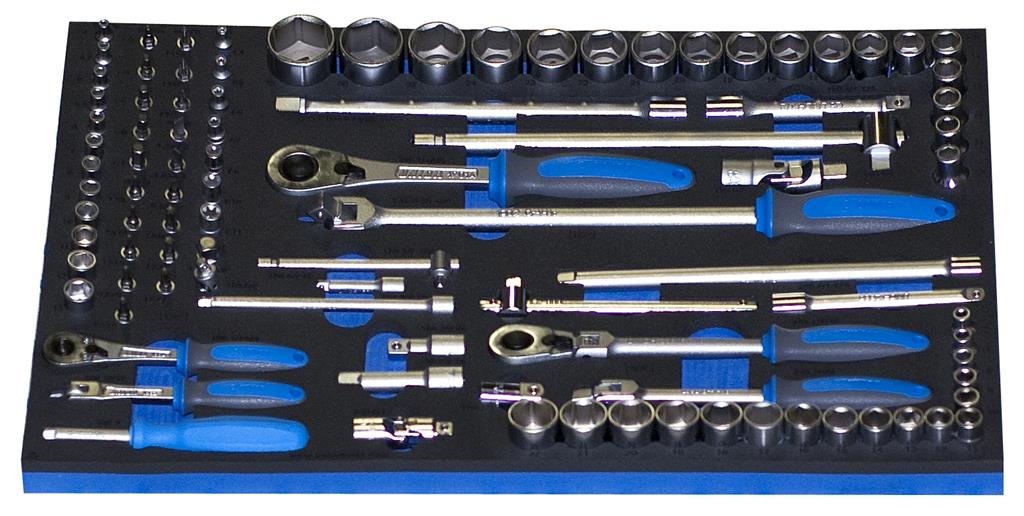 UNIOR - SET OF SOCKET WRENCHES WITH ACCESSORIES IN SOS TOOL TRAY