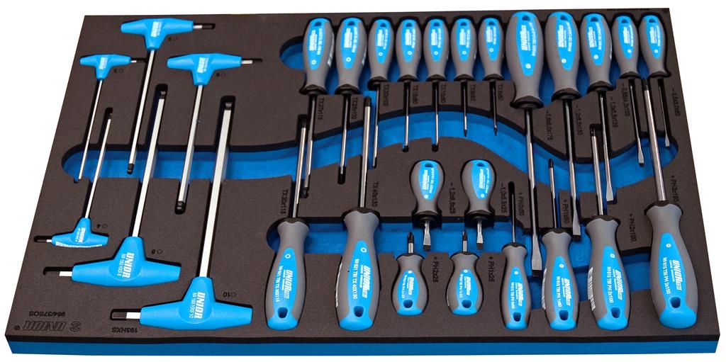 UNIOR - SET OF SCREWDRIVERS IN SOS TOOL TRAY