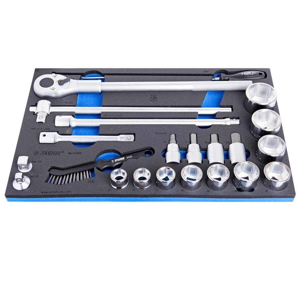 UNIOR - SET OF SOCKET WRENCHES IN SOS TOOL TRAY