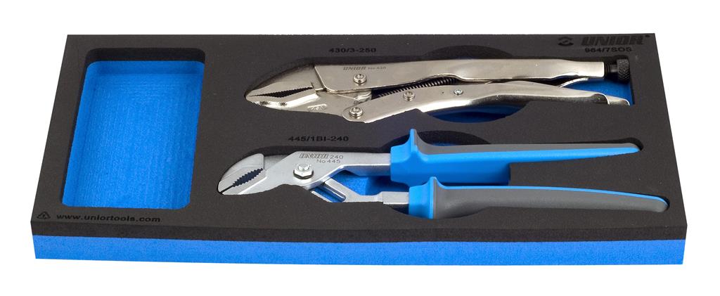 UNIOR - SET OF BI AND GRIP PLIERS IN SOS TOOL TRAY