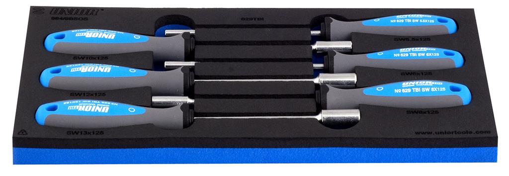 UNIOR - SET OF SOCKET WRENCHES WITH TBI HANDLE IN SOS TOOL TRAY