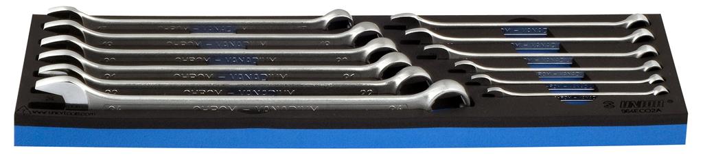 UNIOR - SET OF COMBINATIONS WRENCHES, LONG TYPE IN SOS TOOL TRAY