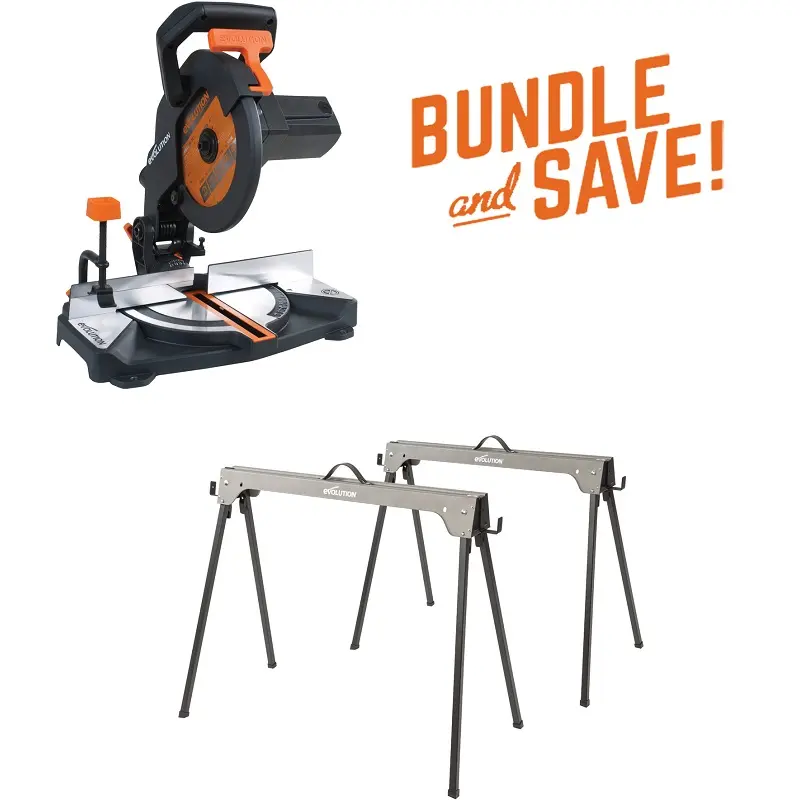 EVOLUTION POWER TOOLS - COMBO PACK R210CMS + SAWHORSE