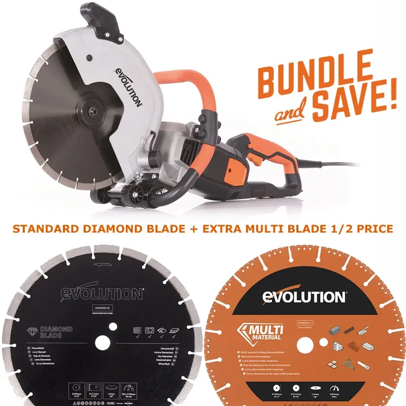 EVOLUTION POWER TOOLS - COMBOPACK R300DCT + ZAAGBLAD MULTIFUNCTIONEEL