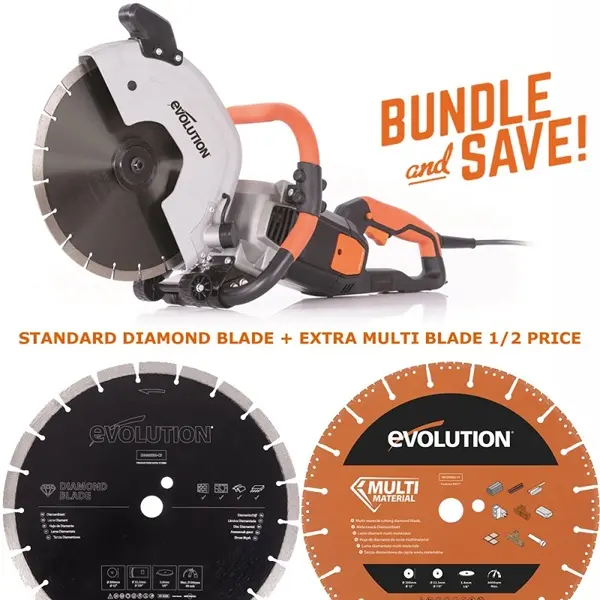 EVOLUTION POWER TOOLS - COMBOPACK R300DCT + ZAAGBLAD MULTIFUNCTIONEEL