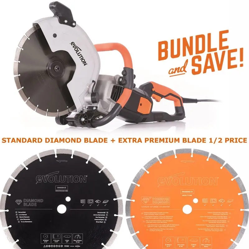 EVOLUTION POWER TOOLS - ENSEMBLE R300DCT+ + LAME MULTIFONCTIONNELLE