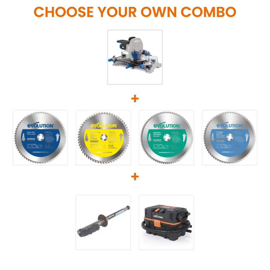 EVOLUTION POWER TOOLS - COMBO S355MCS + CYCLONE OF STOFZUIGER