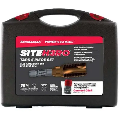 ROTABROACH - SITEH3RO - 5 PIECE TAP KIT METRIC SMALL SIZES 