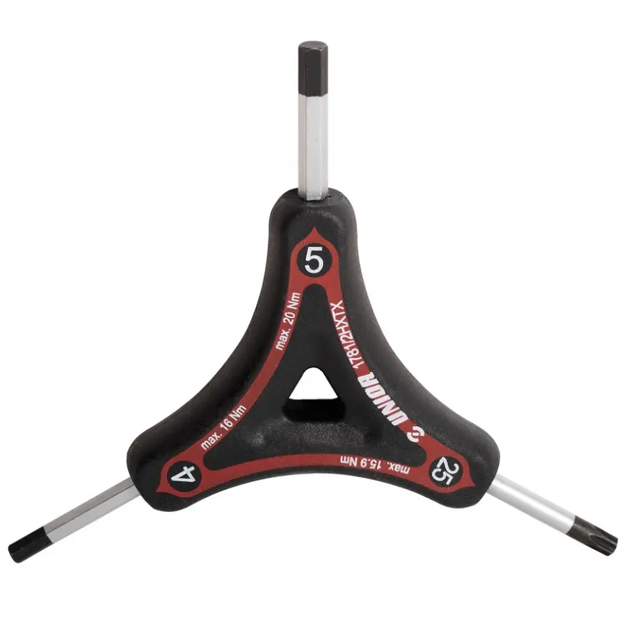 UNIOR BIKE - ZESKANTSLEUTEL MET 3 BENEN HEX EN TORX