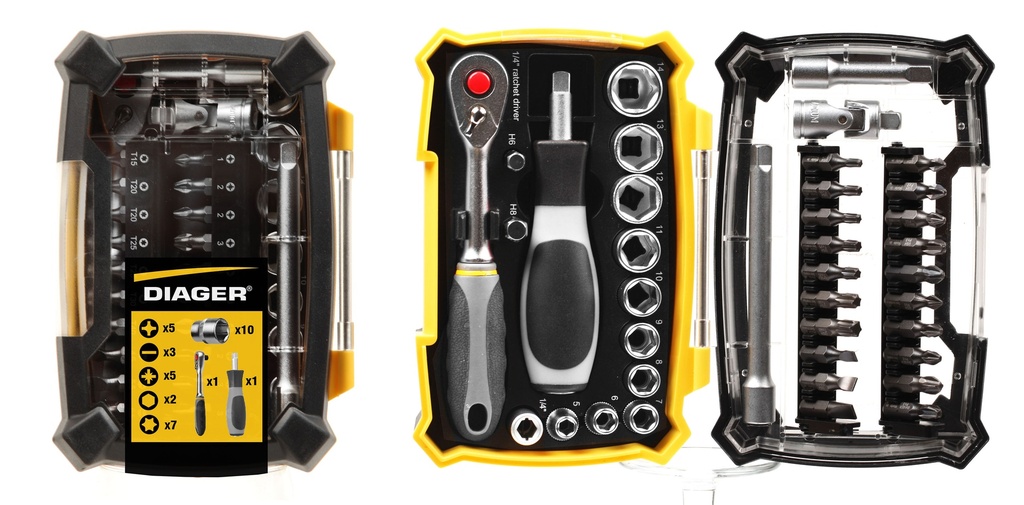 DIAGER - SCREW BITS SET + SOCKETS