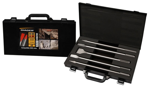 [11.SET.315.C] DIAGER - 5 PCS SET SDS-MAX POINTED CHISEL