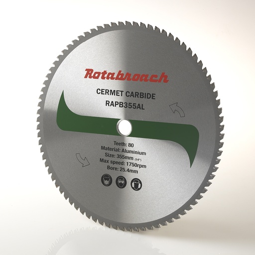 [81.RAPB.355.ALU] ROTABROACH 355MM ALUMINIUM CUTTING CERMET DRY CUT BLADE