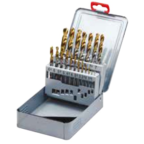 [94.D1GP165SET1] YG-1 - SET GESLEPEN BOOR HSS DIN 338 GOLD-P COATING