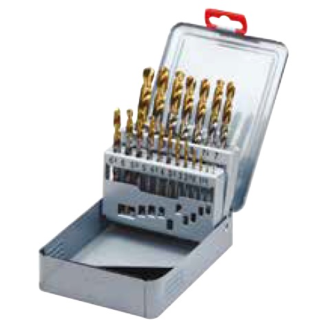 [94.DLGP195SET1] YG-1 - SET GESLEPEN BOOR HSS-E DIN 338 GOLD-P COATING