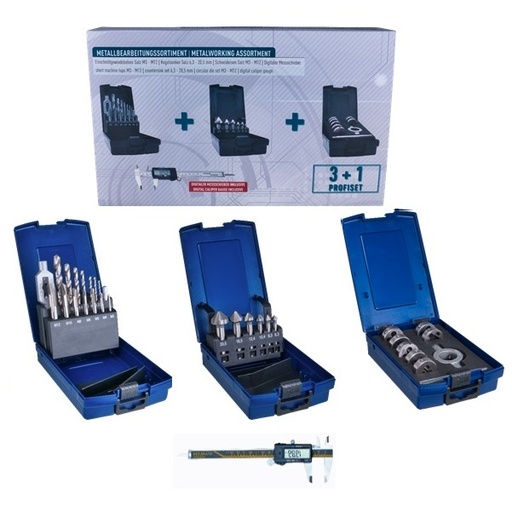 [10.SET.VERZ.TAP.SNIJ] PROMEGA PLUS - VERZINKER, MACHINETAP, SPIRAALBOOR, SNIJKUSSEN