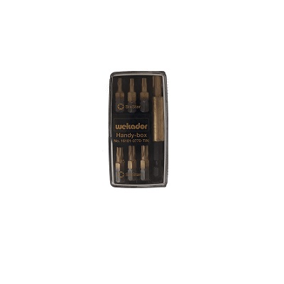[86.16181.0770.TIN] WEKADOR - SET BITS HANDY-BOX ZWART TORX TITANIUM - C6,3