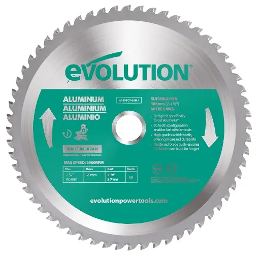 [614.EVOMIT.185.ALU] EVOLUTION POWER TOOLS - LAME DE SCIE ALUMINIUM - MS