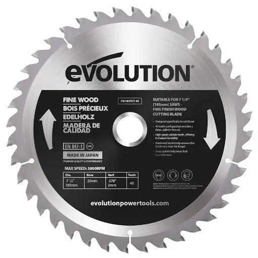 [614.EVO.185.FIJNHOUT] EVOLUTION POWER TOOLS - ZAAGBLAD FIJN HOUT