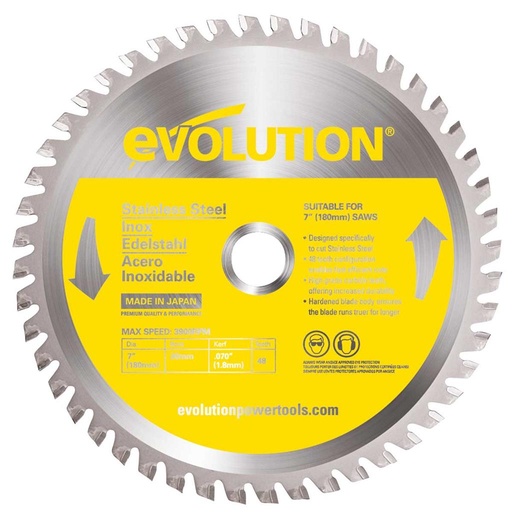 [614.EVO.180.INOX] EVOLUTION POWER TOOLS - ZAAGBLAD INOX - CS