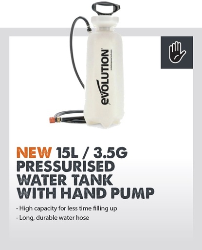 [614.WATERTANK.HAND] EVOLUTION POWER TOOLS - DRUKWATERTANK MET HANDPOMP VOOR R260DCT-LI, R300DCT+, R350DCT+