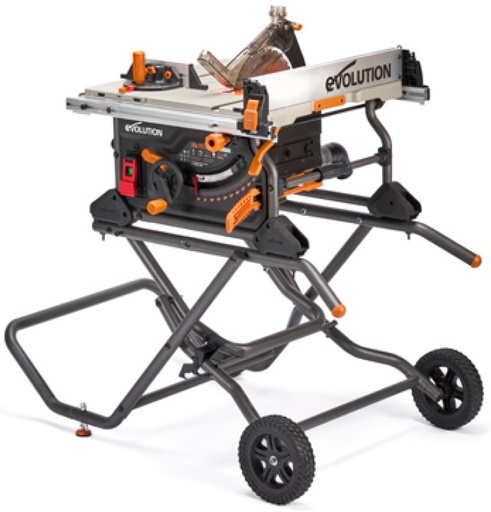 [614.EVOLU.R255TBLX] EVOLUTION POWER TOOLS - R255TBLX + PORTABLE TABLE SAW WITH FOLDING TABLE SAW STAND