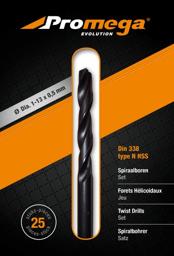 [18.SET.MET.1.10.R] PROMEGA EVOLUTION - SET ROLL-FORGED DRILLS