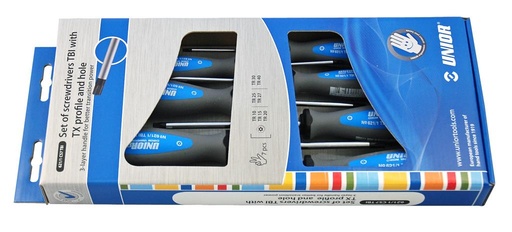 [35.621.1.TBI.CS7] UNIOR - SET OF TBI TORX SCREWDRIVERS WITH HOLE