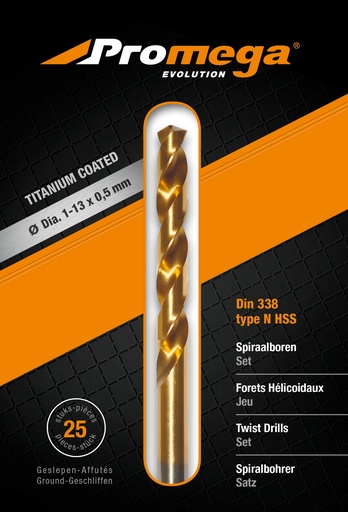 [18.SET.MET.1.10.TI] PROMEGA EVOLUTION - SET TIN GROUNDED DRILLS