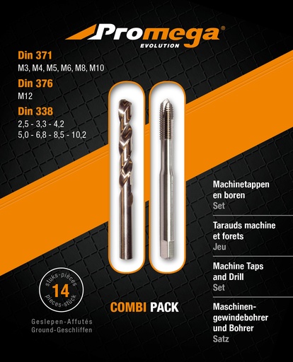 [18.SET.TAPM3M12BOORB] PROMEGA EVOLUTION - SET BOREN EN MACHINETAPPEN