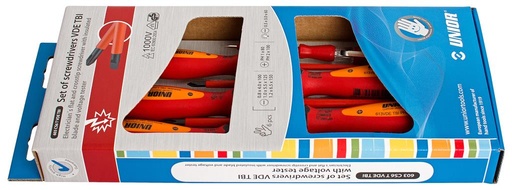 [35.603.CS6TVDETBI] UNIOR - SET SCHROEVENDRAAIER VDE TBI PLAT-PHILIPS-TESTER